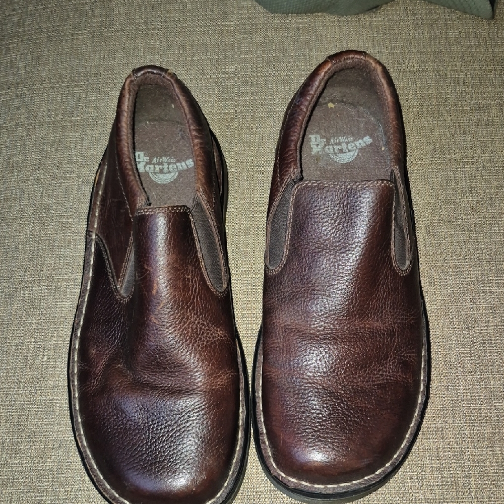 Dr. Martens Men's Brown Leather Slip-On Shoes
